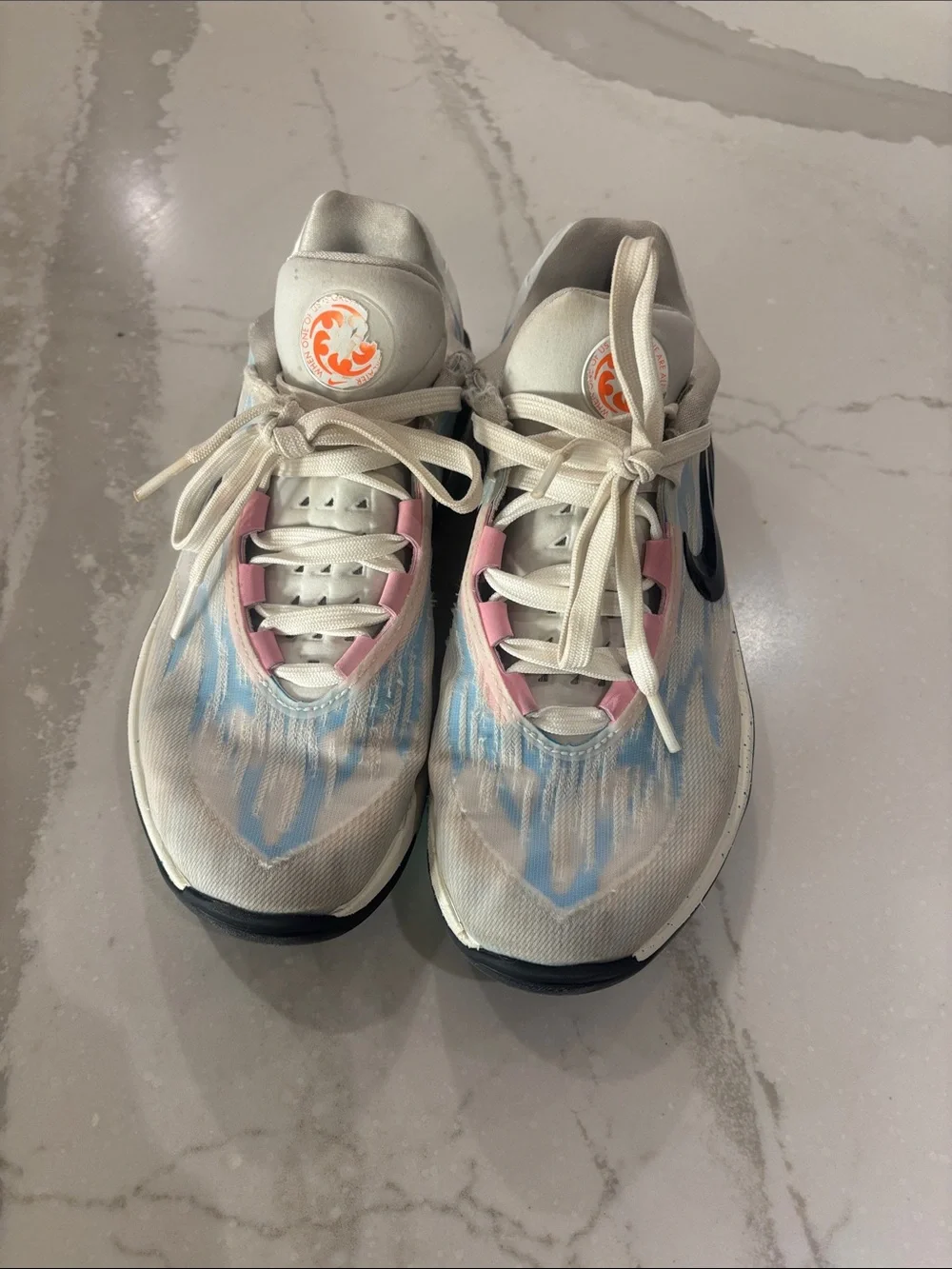 GT Cut2 Nike White Sneakers with Blue & Pink Accents